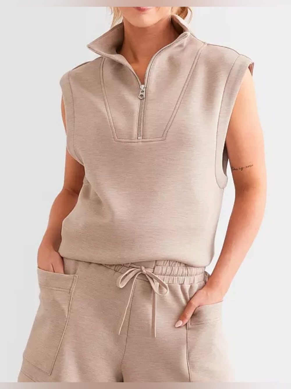 VARLEY Magnolia Half Zip Tank Top